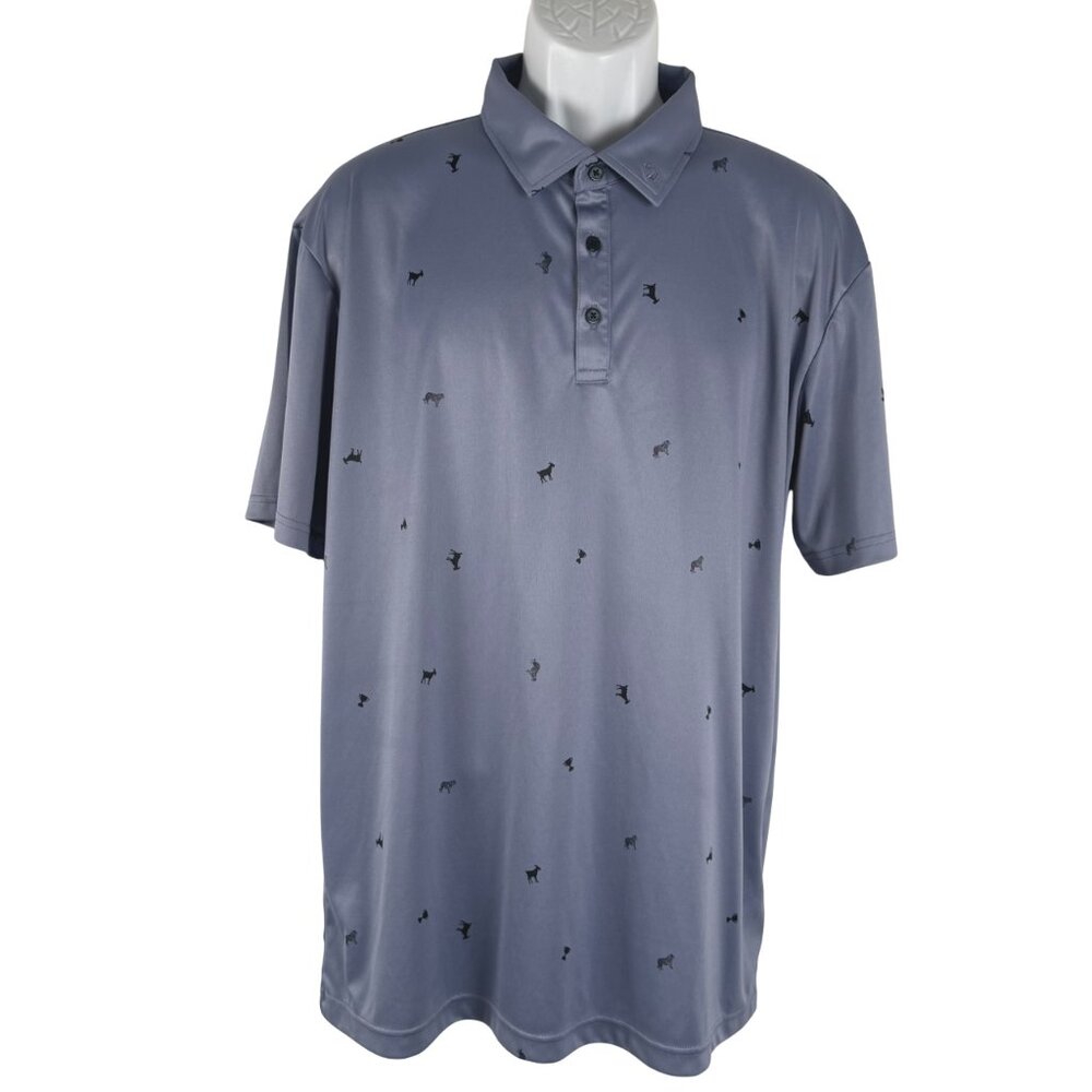 Swannies Golf Polo Shirt Mens‎ XL Short Sleeve All Over Print Animal TP-3335